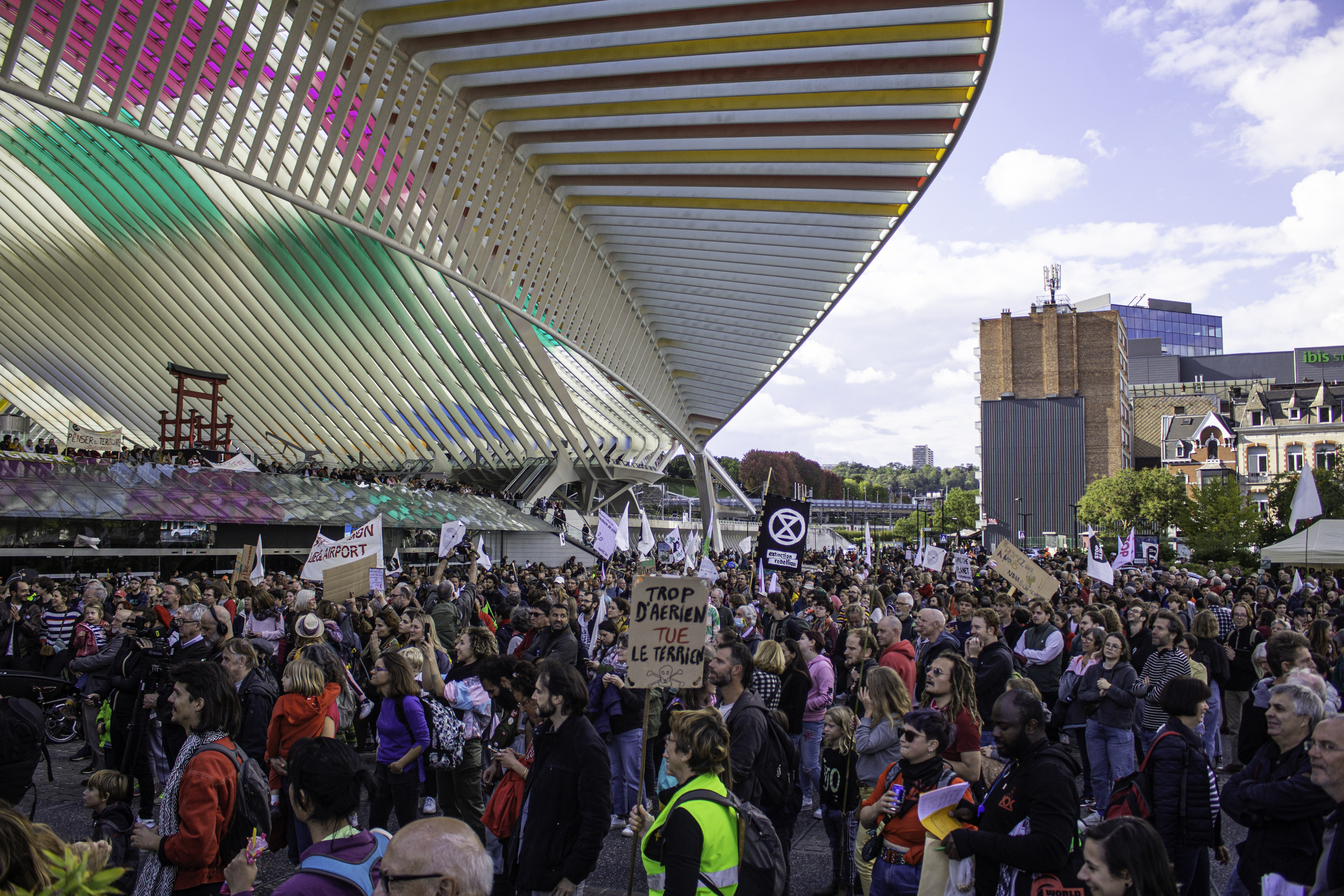 Demonstranten tegen uitbreiding Liège Airport