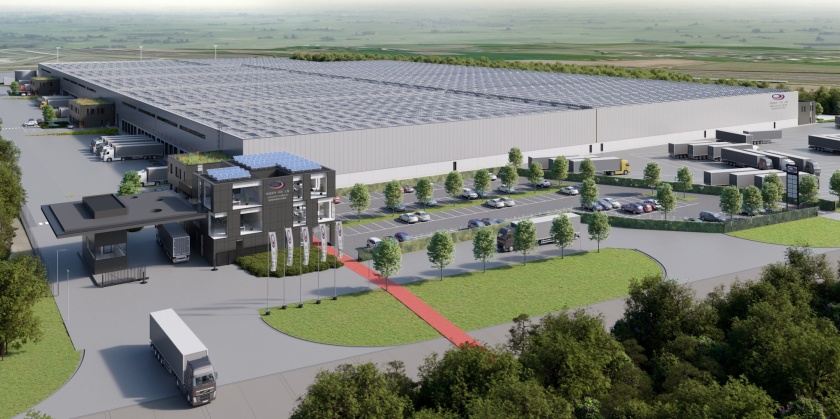 Het ontwerp van het logistiek warehouse van Lingang in Zeebrugge