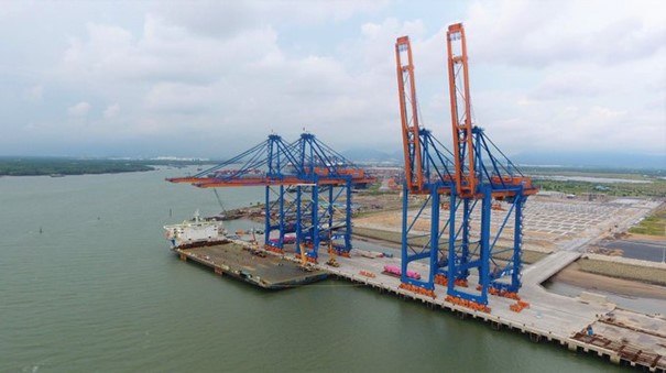 De containerterminal van Gemalink in Cai Mep Port in Vietnam