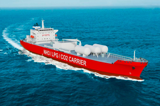 Ontwerp van CO₂-tanker van de Antwerpse rederij Exmar