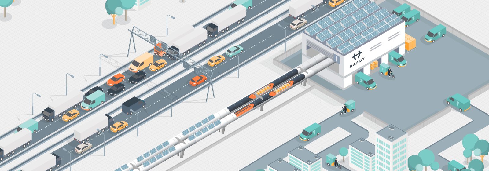 Hyperloop Hub van Hardt Hyperloop voor transport e-commercegoederen