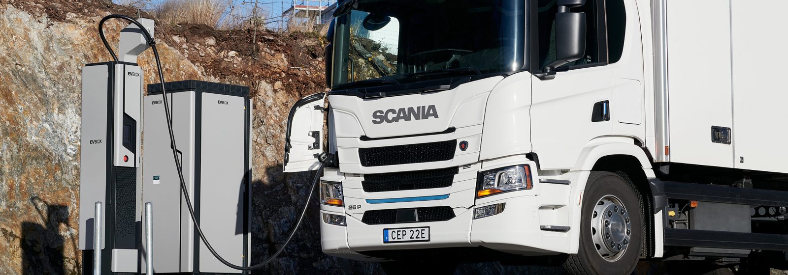 Elektrische truck op accu van fabrikant Scania