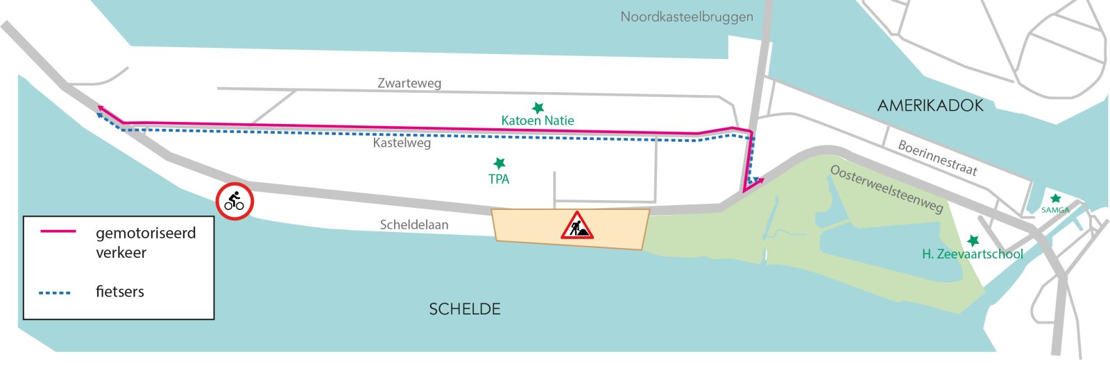 Derde fase van de Oosterweelwerken op de rechter-Scheldeoever: omleiding Scheldelaan en Kastelweg