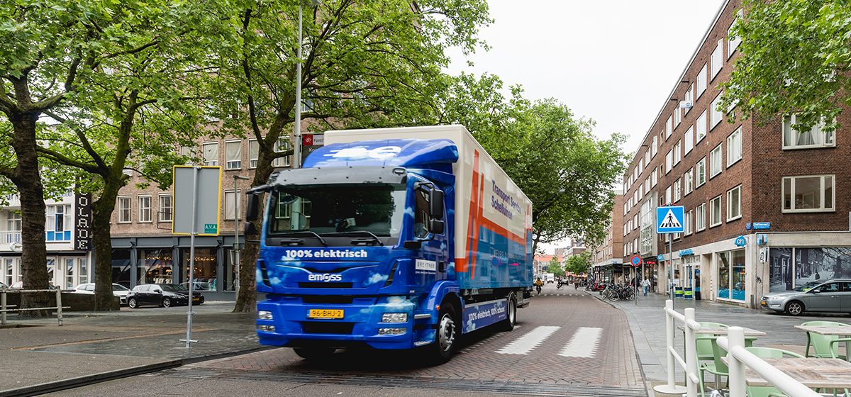 Stadsdistributei in Nederland met e-truck