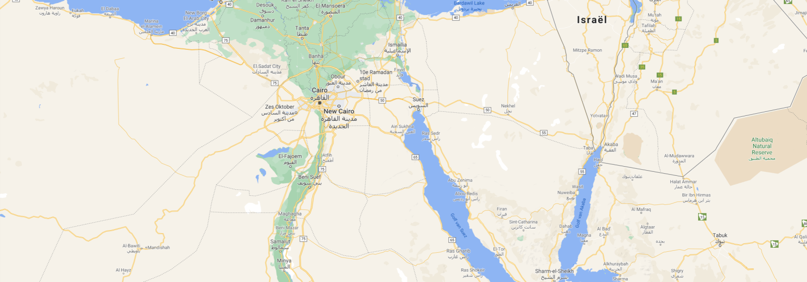 Kaart Suezkanaal