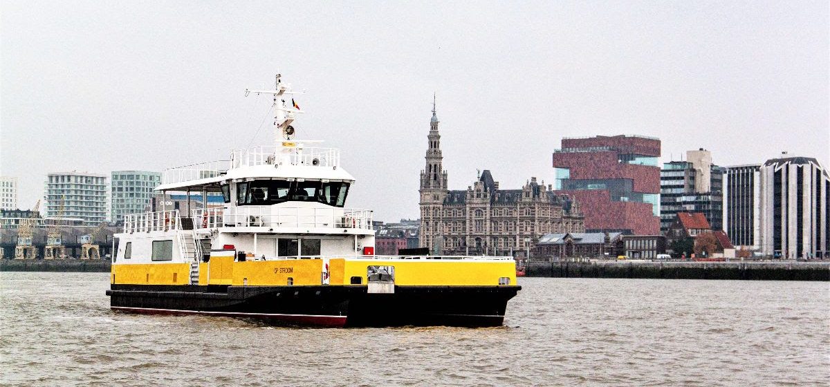 Volledig elektrische veerboot 'Op Stroom' in Antwerpen