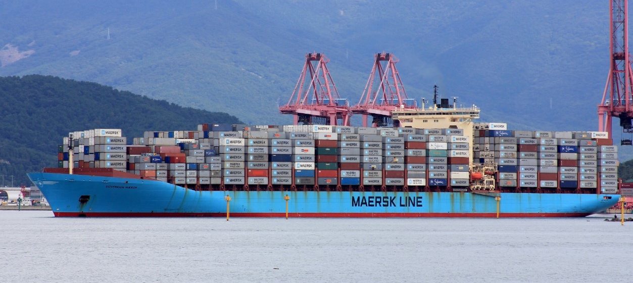 De 'Sovereign Maersk' was 's werelds grootste containerschip in 1997.