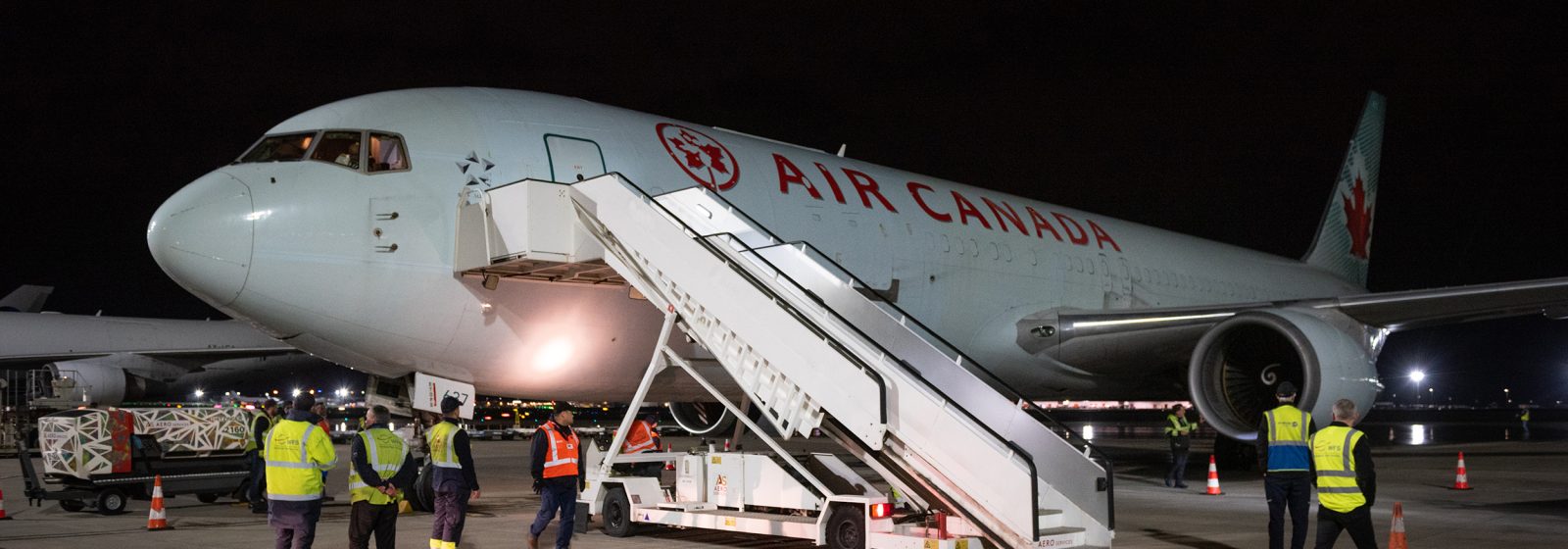 Vliegtuig van Air Canada Cargo op Liege Airport