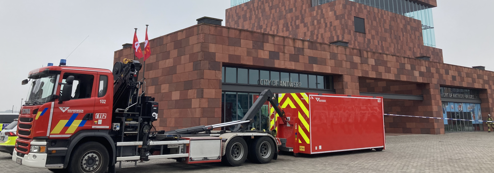 De brandweer van Antwerpen werd opgeroepen voor een ammoniaklek aan het MAS.
