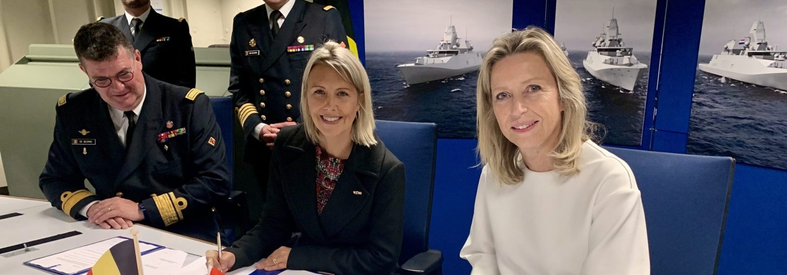 Minister van Defensie Ludivine Dedonder en haar Nederlandse ambtgenoot Kajsa Ollongren