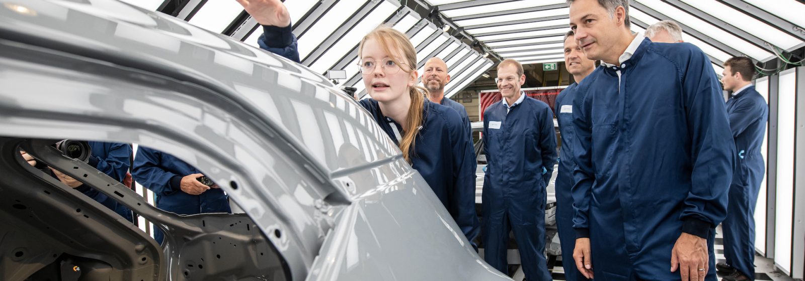 Premier De Croo bezoekt de Volvo Car Academy en de fabriek van Volvo Car in Gent