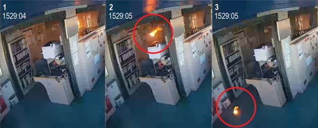 Batterijexplosie veroorzaakt brand op tankschip 'S-Trust'.