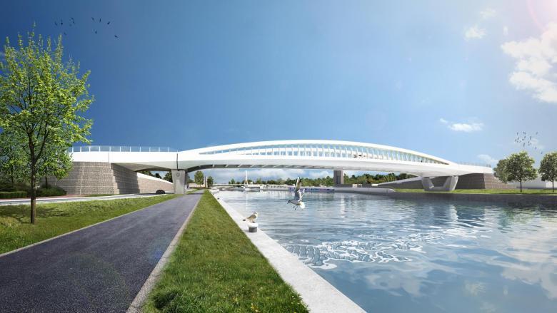 Nieuwe brug over het Albertkanaal in Wijnegem