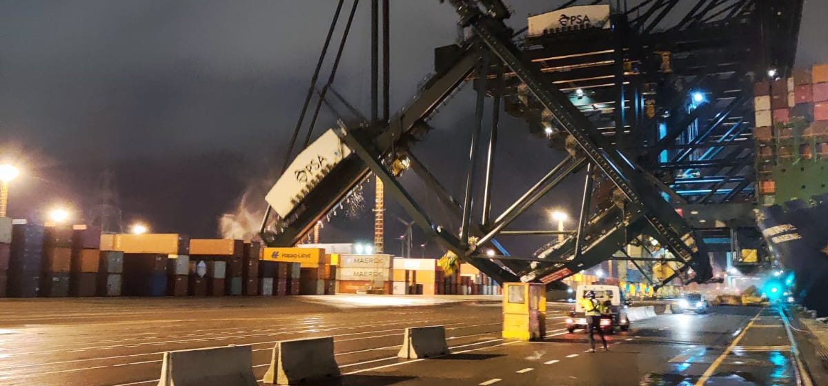 Ongeval containerkraan Noordzee Terminal