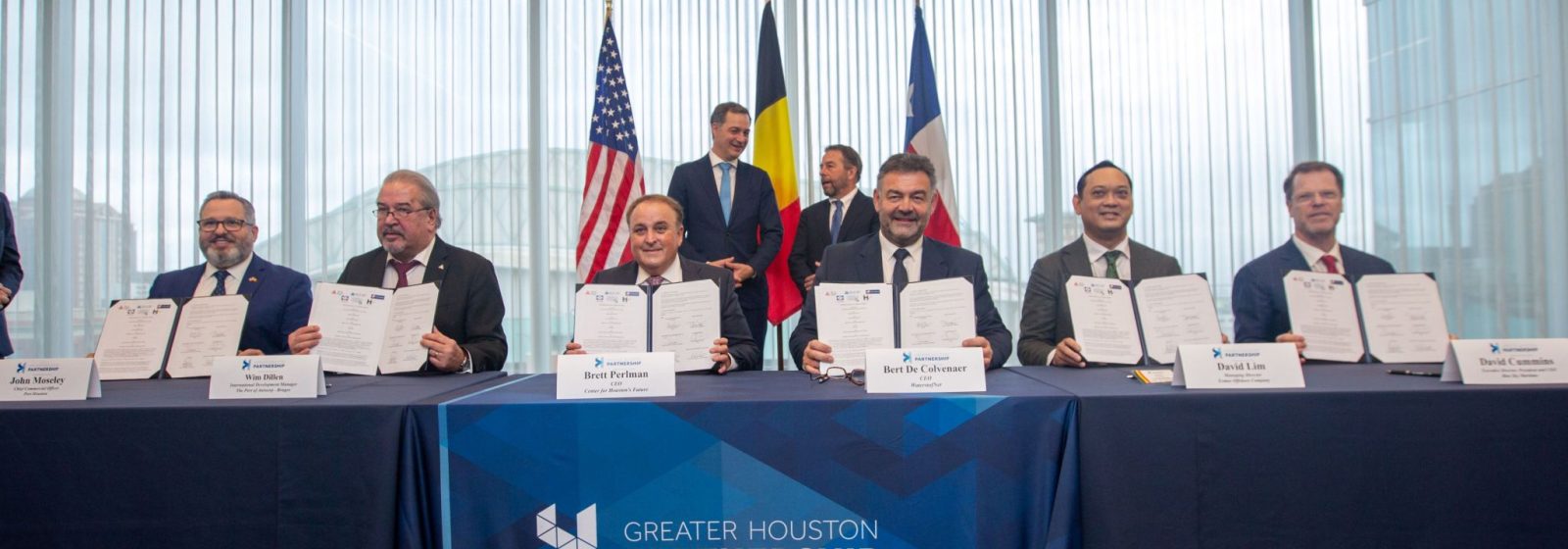 Belgische en Houston-partners ondertekenen MoU over samenwerking inzake energietransitie.