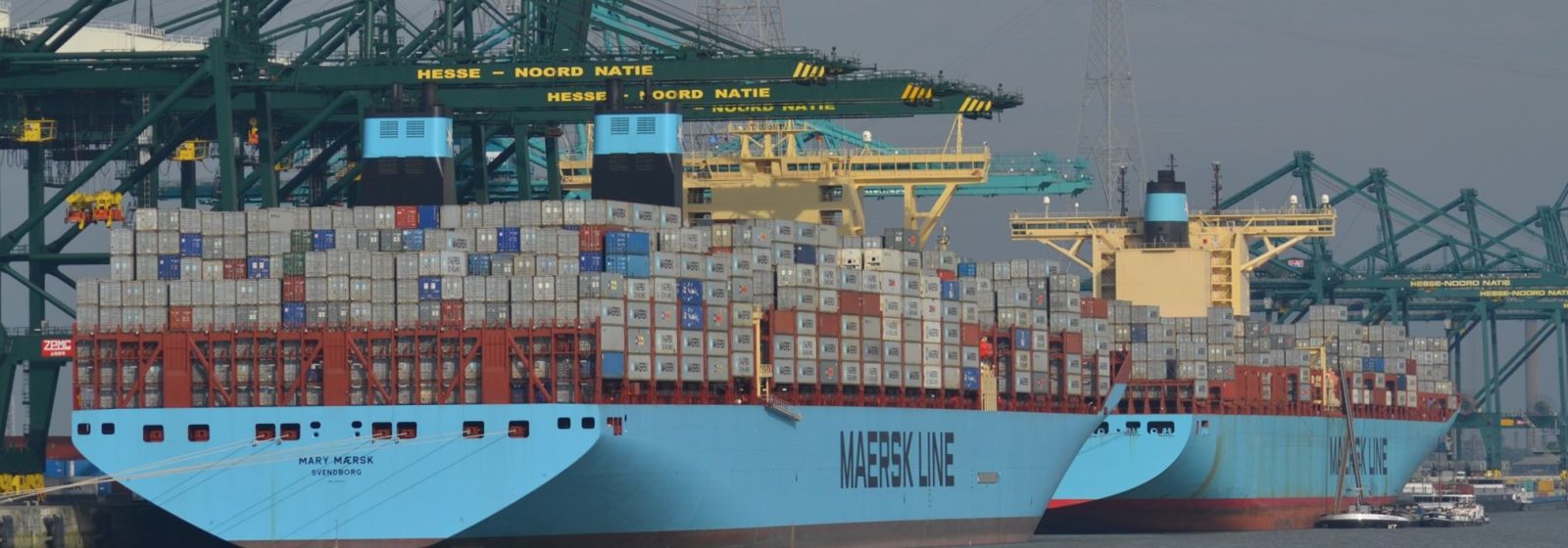 Recordaanloop van de 'Mary Maersk' in oktober 2013 in Antwerpen