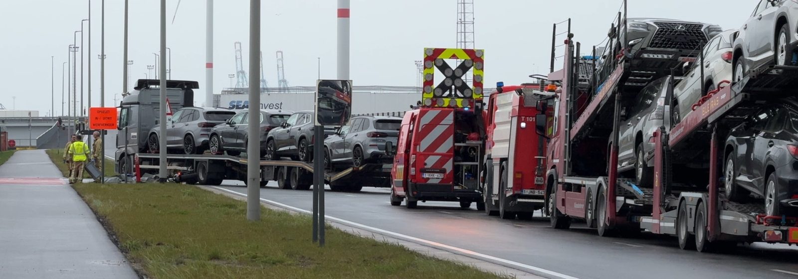 Ongeval met autotruck in Koffieweg Zeebrugge